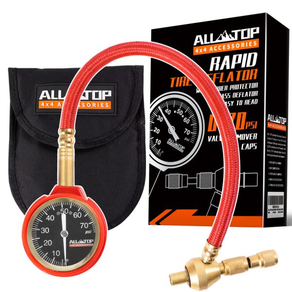 ⁦שעון לחץ גלגלים  0-70 psi בנרתיק  ALLTOP כולל מעטה גומי להגנה על השעו⁩ – תמונה ⁦5⁩